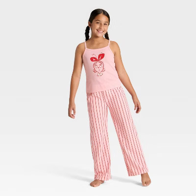 Girls' 2pc The Grinch Cindy Lou Who Christmas Tank and Pants Pajama Set - Pink | Target