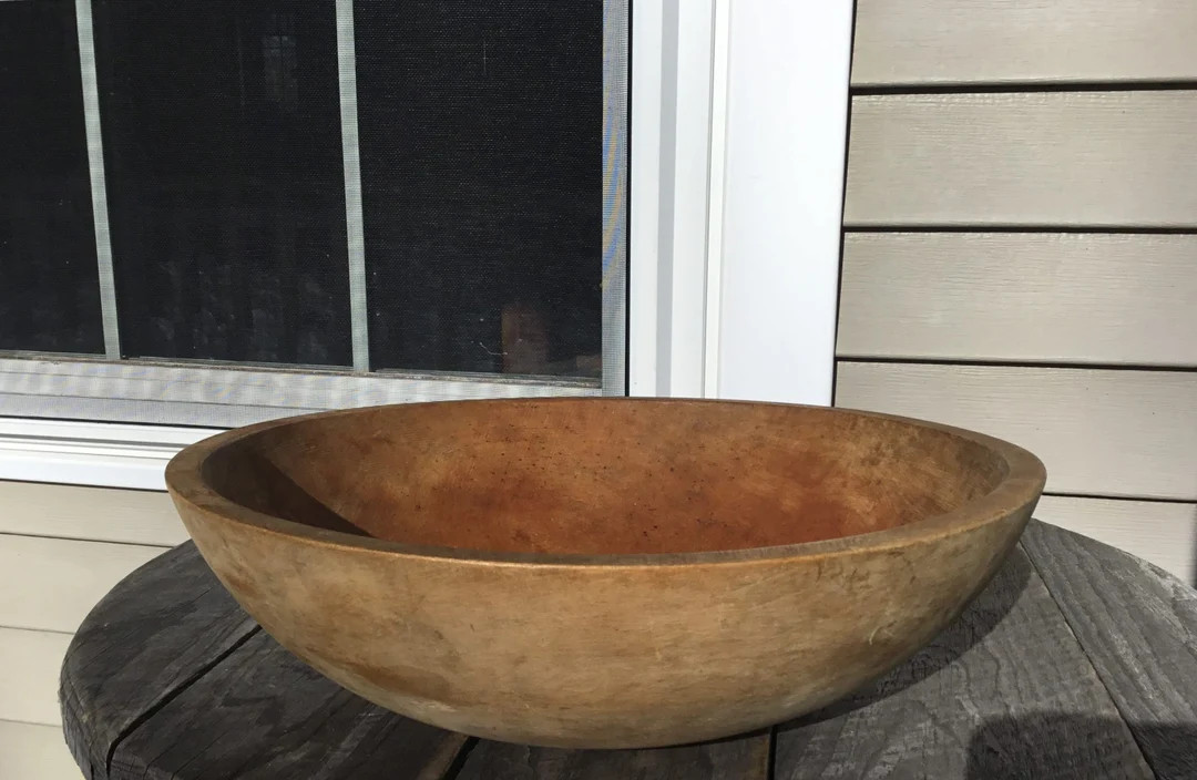 Antique Munising Wood Dough Bread Bowl Great Patina 13 5/8 D Country Farmhouse - Etsy | Etsy (US)