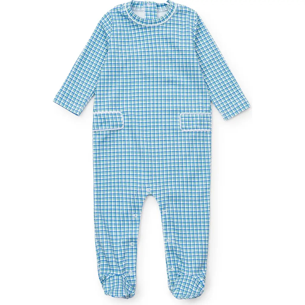 Lila and Hayes Preston Boys' Romper in Hampton Plaid at Nordstrom, Size 12-18M | Nordstrom
