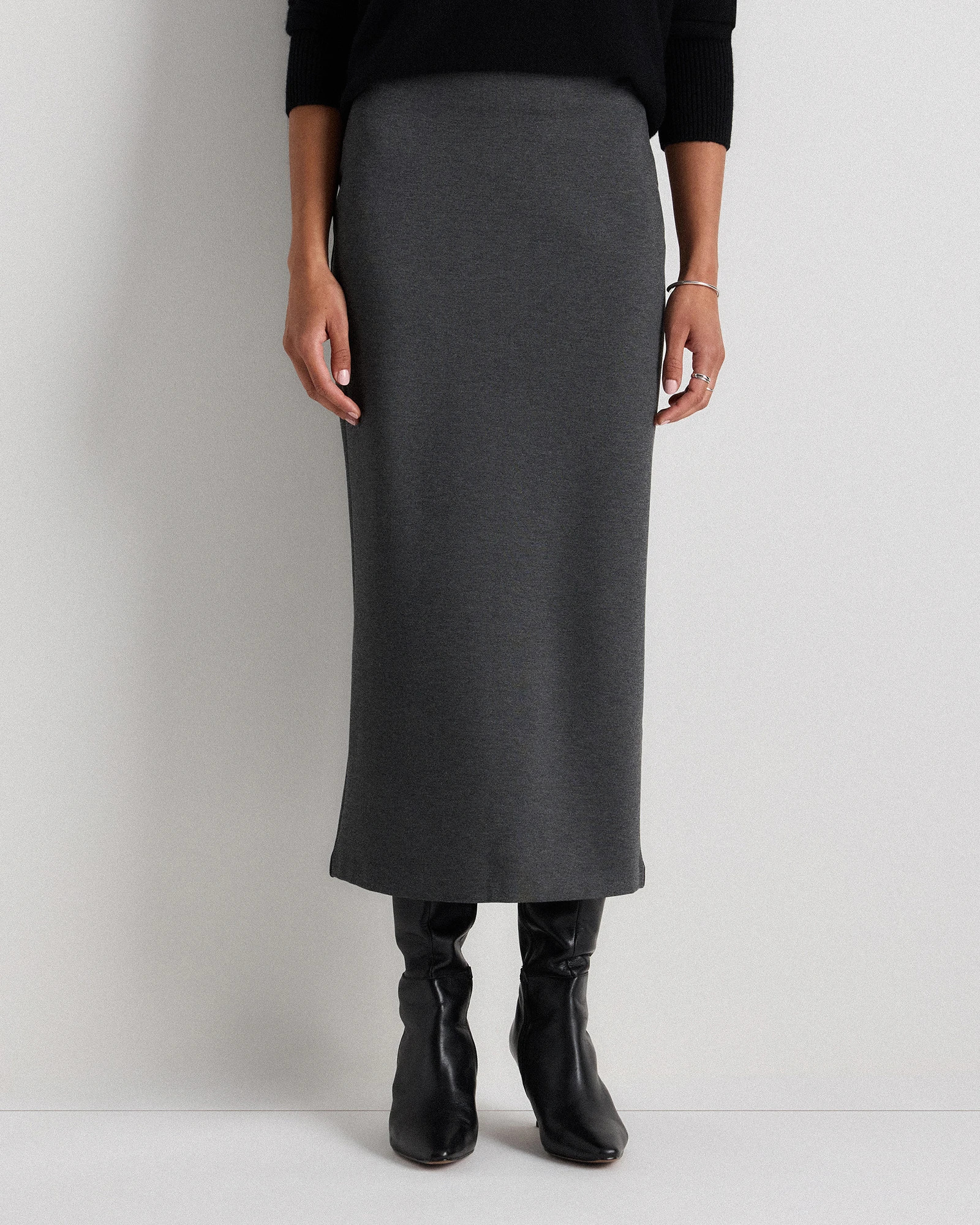 Quince | Women's Ultra-Stretch Ponte Maxi Pencil Skirt in Espresso, Size XS, Rayon | Quince