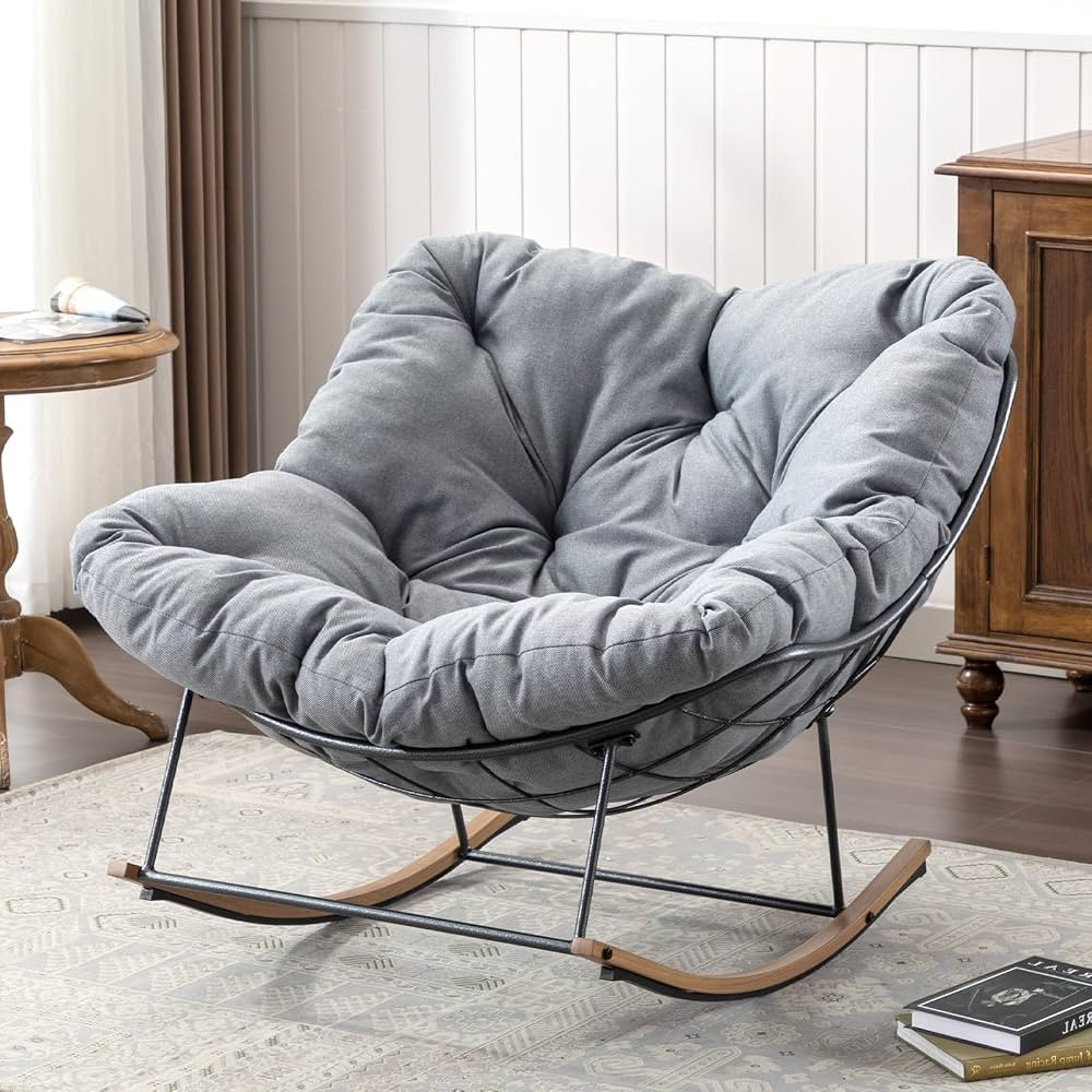 DIFY Indoor & Outdoor Oversized Rocking Chair, Padded with Thickened Cushion, Maximum Weight 400 ... | Amazon (US)