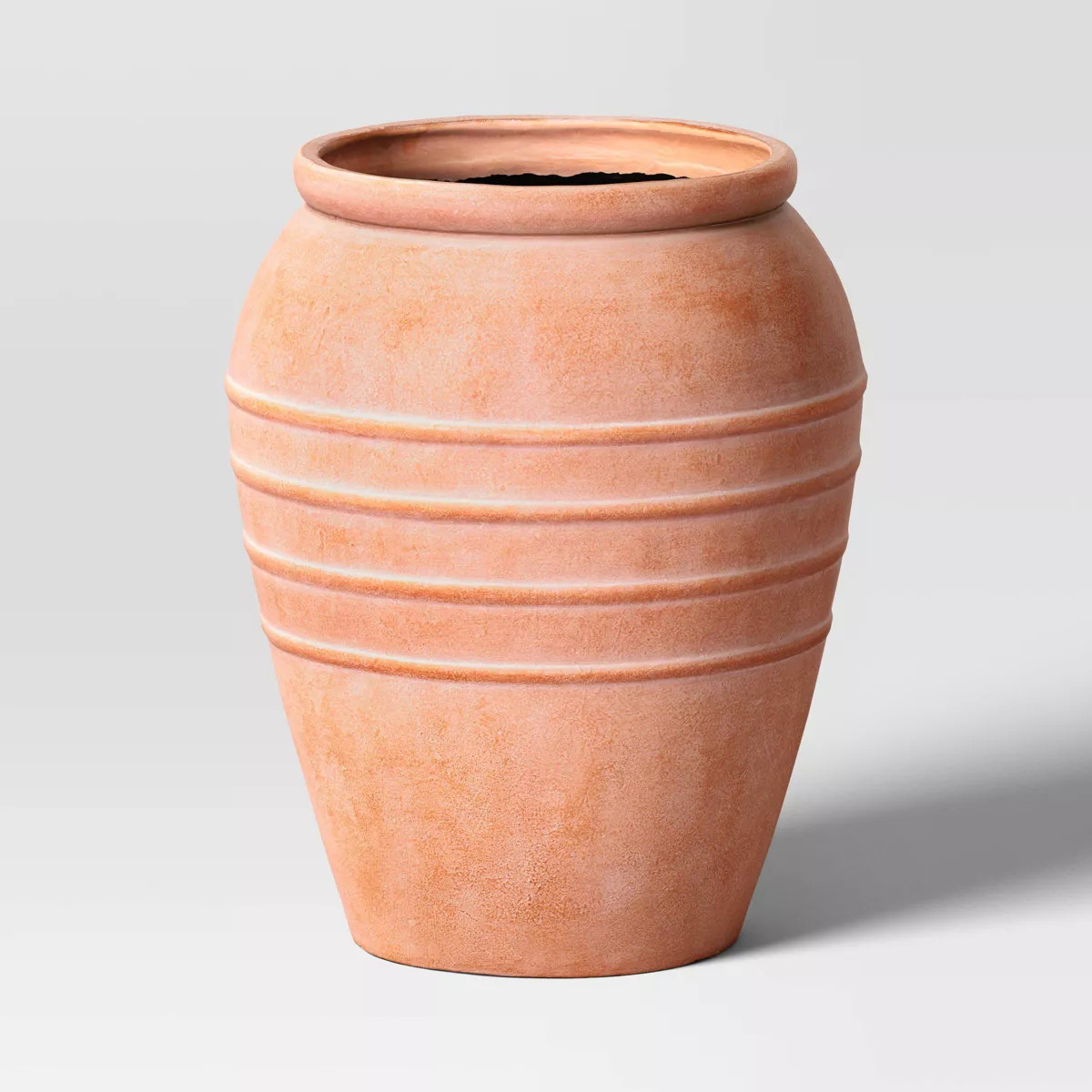Classic Ribbed Composite Indoor Outdoor Planter Pot Terracotta Pink - Threshold™ | Target