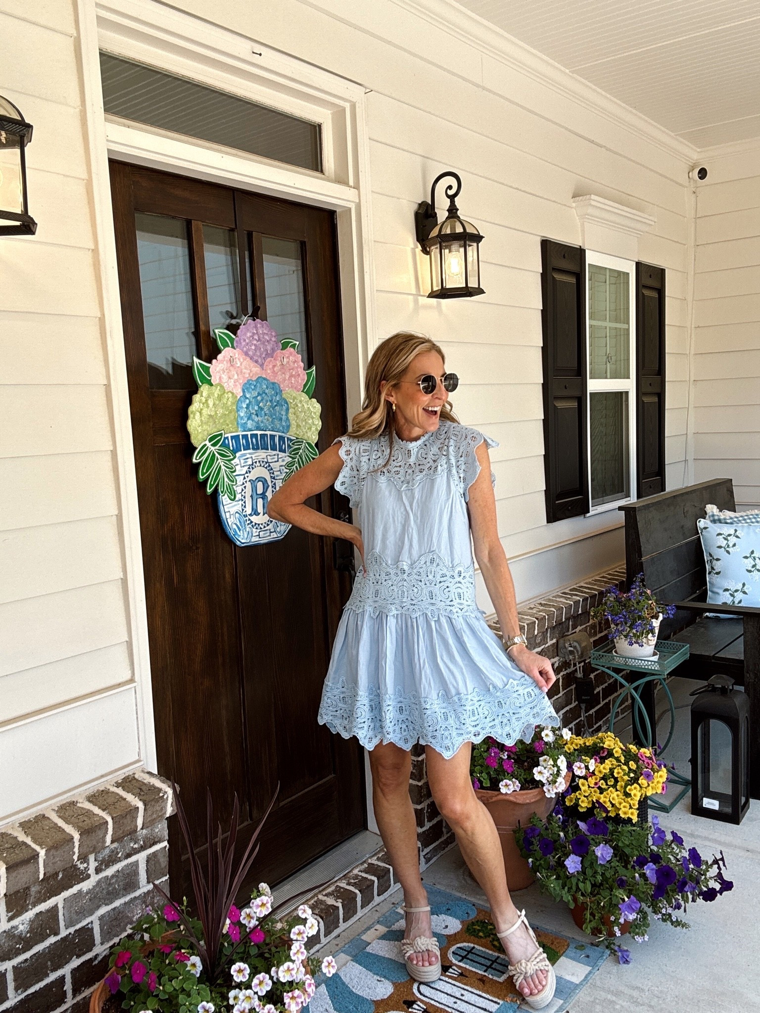 Free people or Walmart I’ll give you one hint it’s under $40. This gorgeous short sleeve crochet dress is a must have! Flirty latest trend and unexpected fines. This dress takes center stage wearing an extra small comes in two colors.