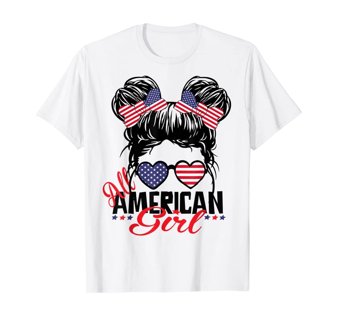 All American GIRL funny independence 4th of July Patriotic T-Shirt | Amazon (US)
