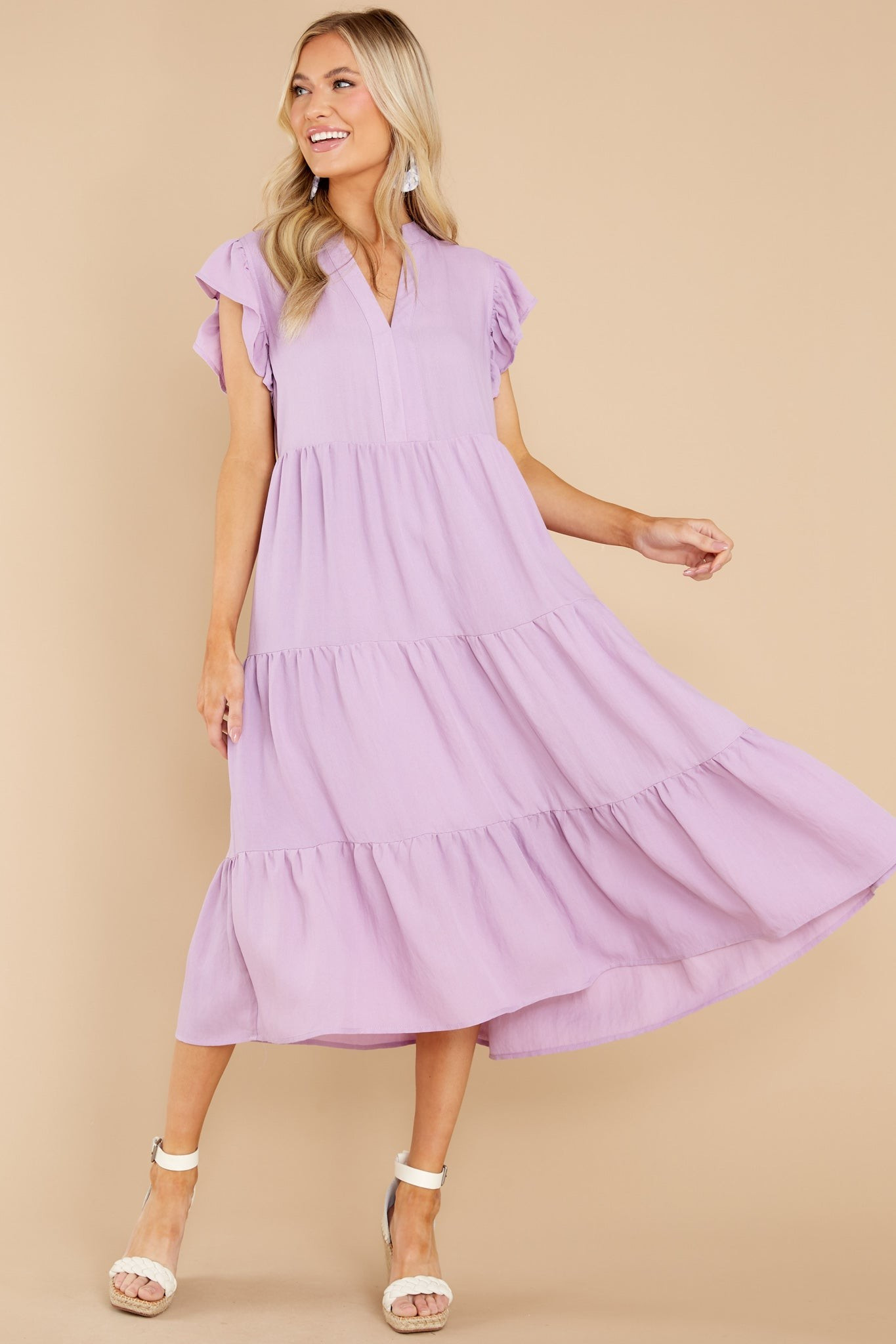 Meaningful Ways Lavender Midi Dress | Red Dress 