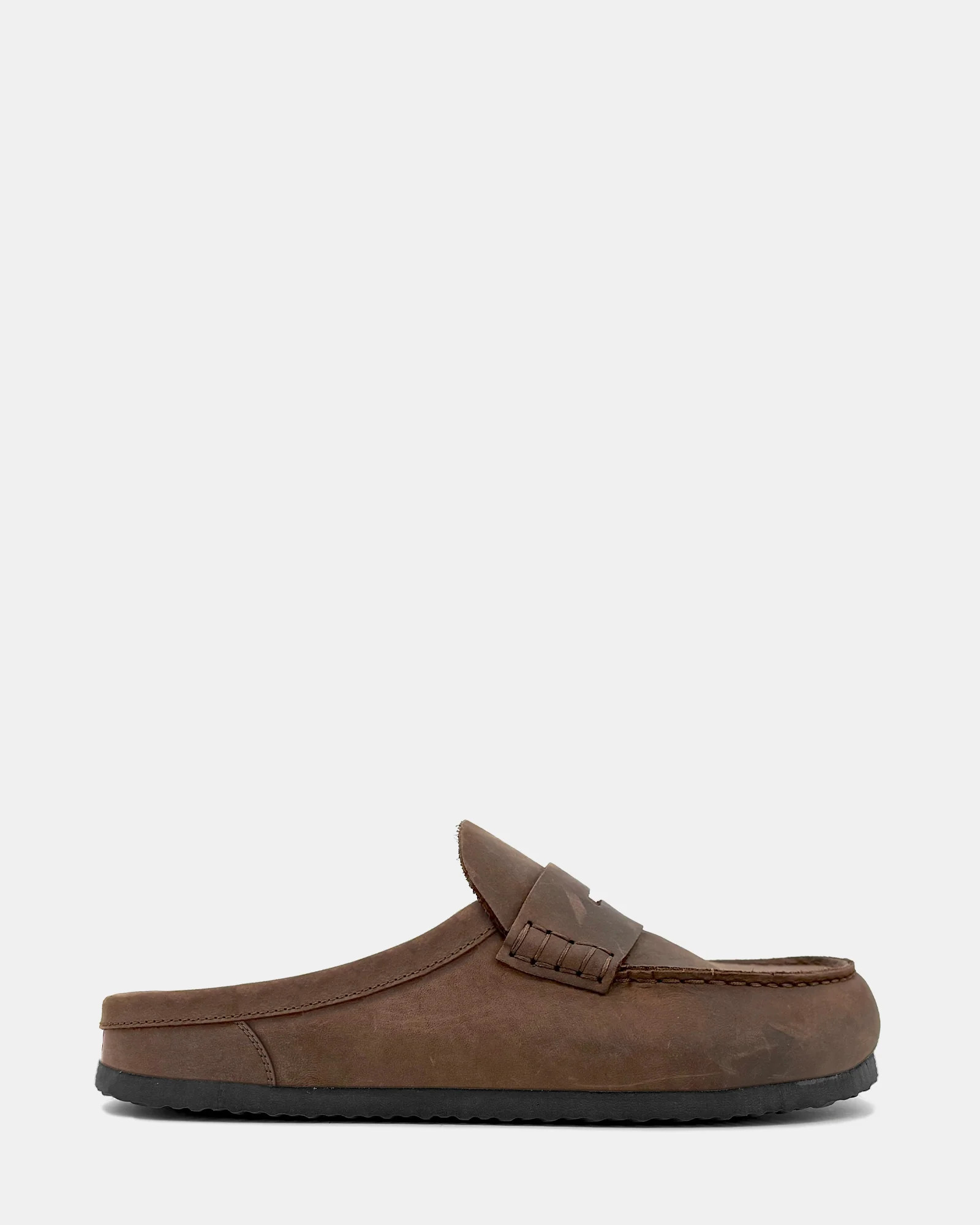 WYATT Brown Leather Slip-On Clog Men's Casual | Steve Madden (US)