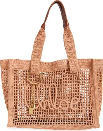 Chloé Summer Banana Crochet Raffia Tote Bag | Nordstrom | Nordstrom