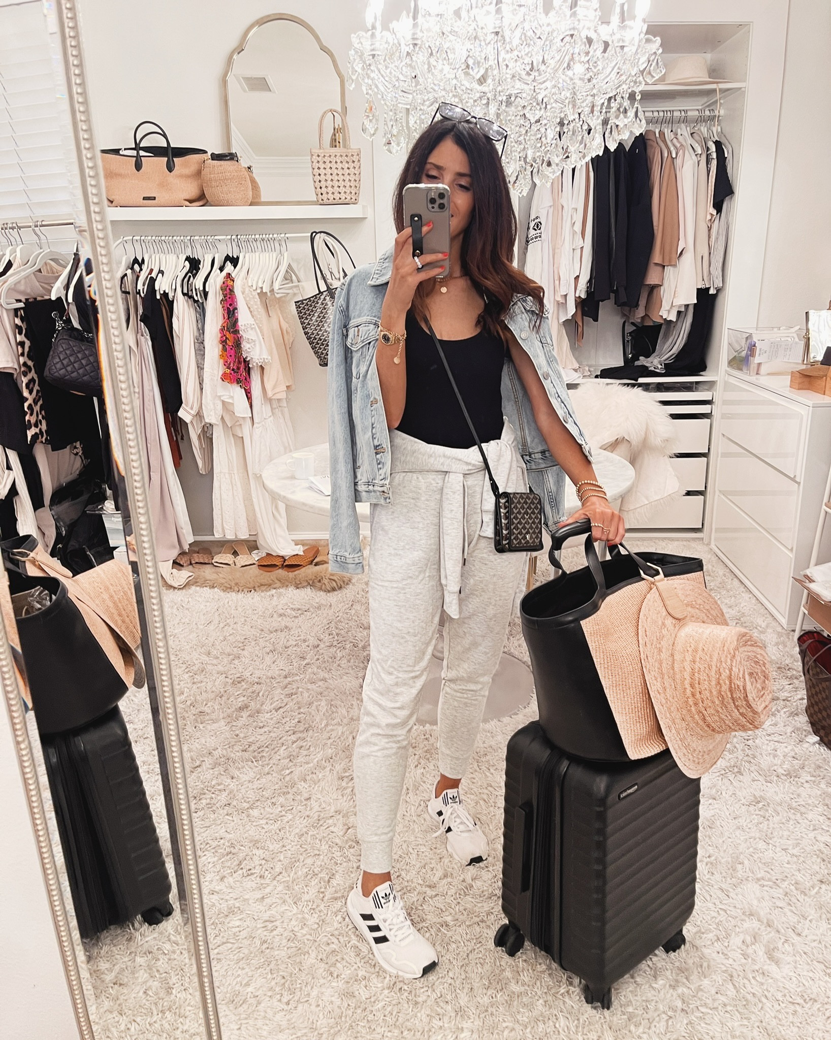 I love this target set for an airport outfit! I’m just shy of 5’7 wearing the size small sweatshirt and extra small joggers. Wearing the size medium denim jacket, StylinByAylin 

#LTKFind #LTKtravel #LTKstyletip