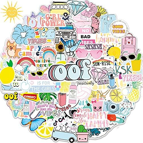 VSCO Stickers for Water Bottles, 100PCS Cute Vinyl Waterproof Aesthetic Stickers for Hydro Flask, La | Amazon (US)