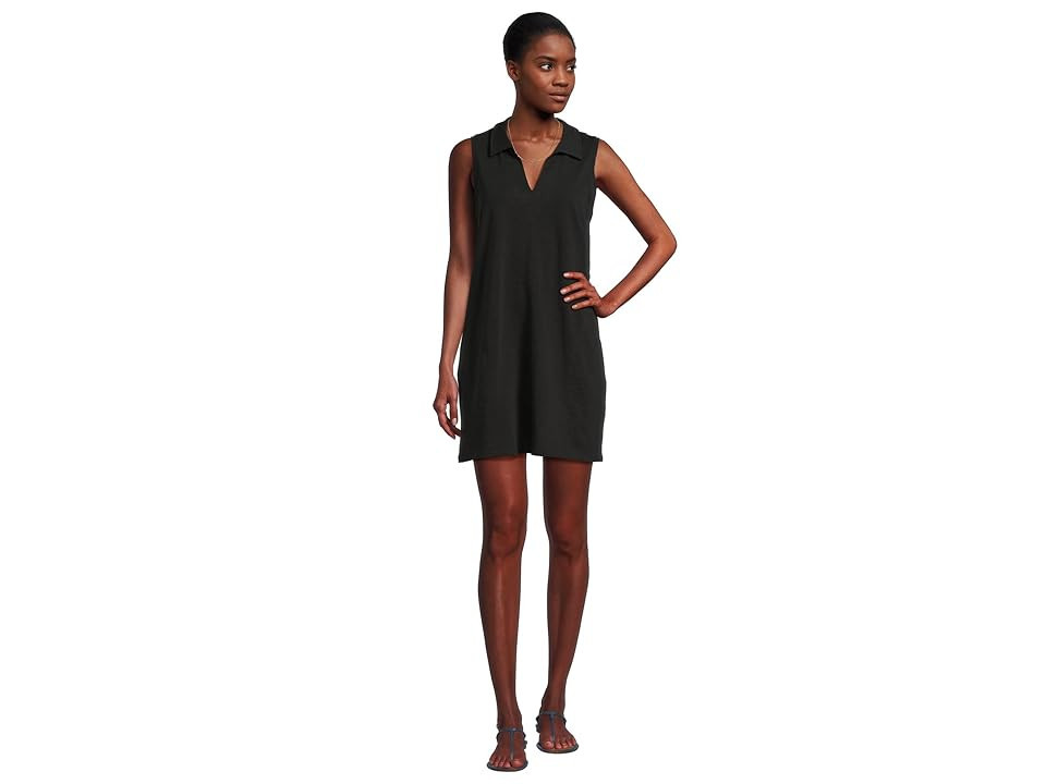 Lilla P Sleeveless Collared Dress Women's Dress Black : XS, Cotton | Zappos