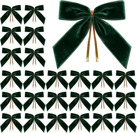 Artmag 24 Pcs Velvet Christmas Bows for Christmas Decoration, Wreath, Garland, Gift Wrapping, Wed... | Amazon (US)