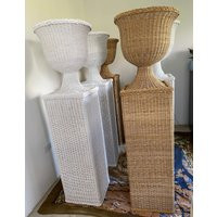 Pedestal & Urn Handwoven Rattan/Wicker Home Decoration 43 In | Etsy (US)