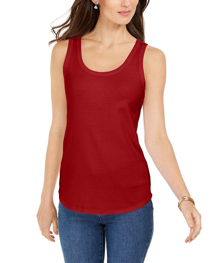 Supima® Cotton Scoop-Neck Tank Top, Created for Macy's | Macys (US)