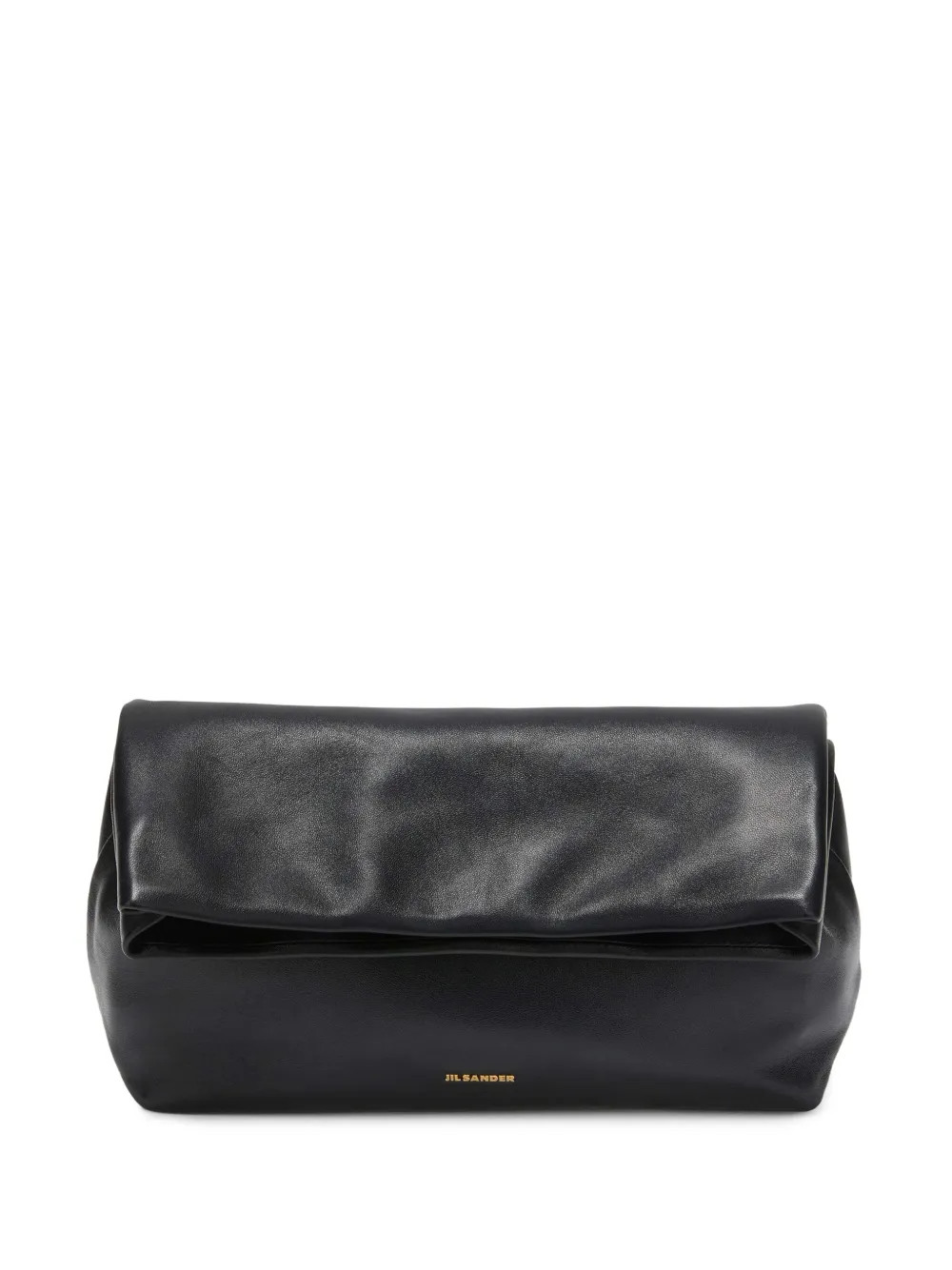 Jil Sander logo-stamp Leather Clutch Bag | Black | FARFETCH LV | Farfetch Global