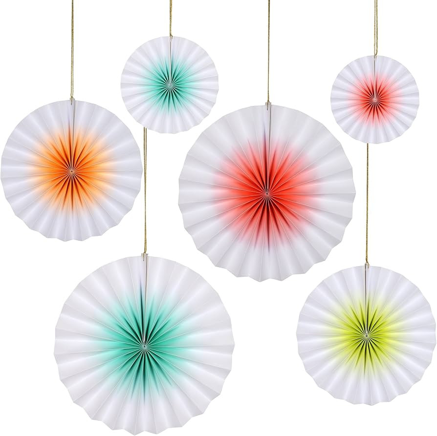 Meri Meri Neon Ombre Pinwheel Decorations (Pack of 6) | Amazon (US)