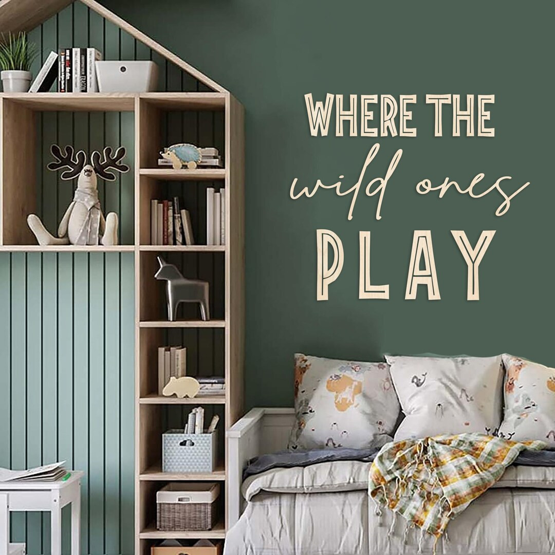 Where the Wild Ones Play Sign, Safari Playroom Wooden Wall Art, Jungle Nursery Sign,playroom Sign... | Etsy (US)