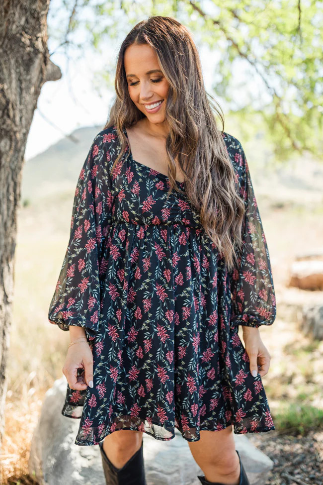 Ella Printed Sweetheart Mini Dress Emily Fauver X Pink Lily | Pink Lily