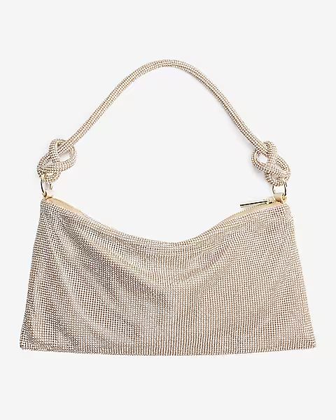 Rhinestone Knot Strap Slouch Bag | Express