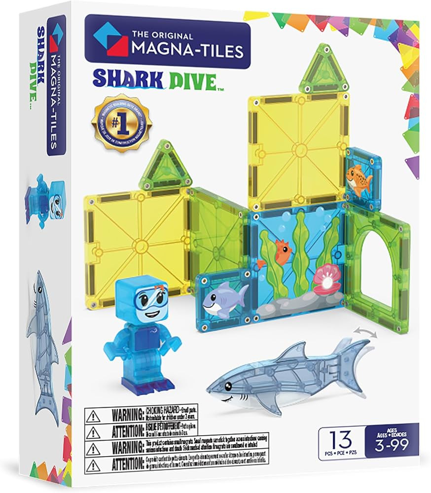 MAGNA-TILES Shark Dive 13-Piece Magnetic Construction Set, The Original Magnetic Building Brand | Amazon (US)