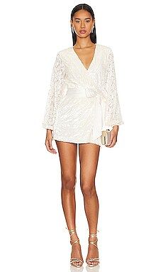 Tularosa Meave Wrap Dress in White from Revolve.com | Revolve Clothing (Global)