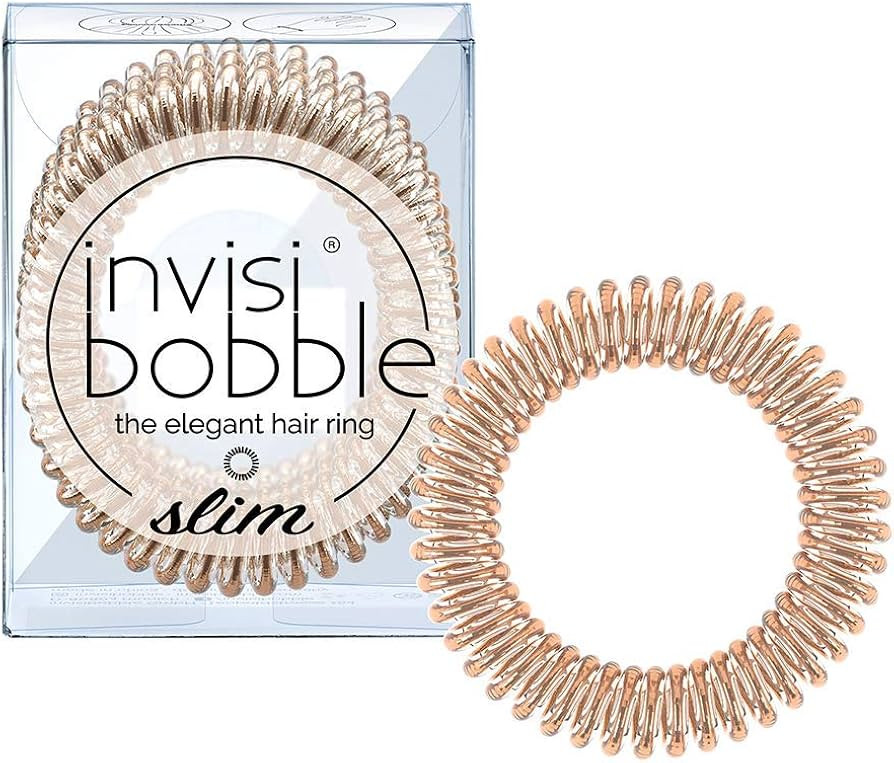 invisibobble SLIM Traceless Spiral Hair Ties - Bronze Me Pretty - Strong Elastic Grip Coil Hair A... | Amazon (US)