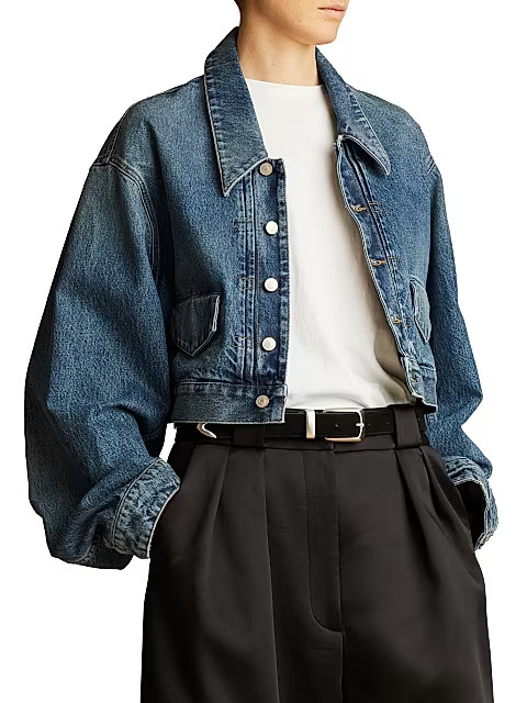 Combly Cropped Boxy Denim Jacket | Saks Fifth Avenue