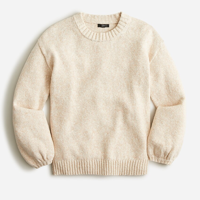 Puff-sleeve crewneck sweater | J. Crew US