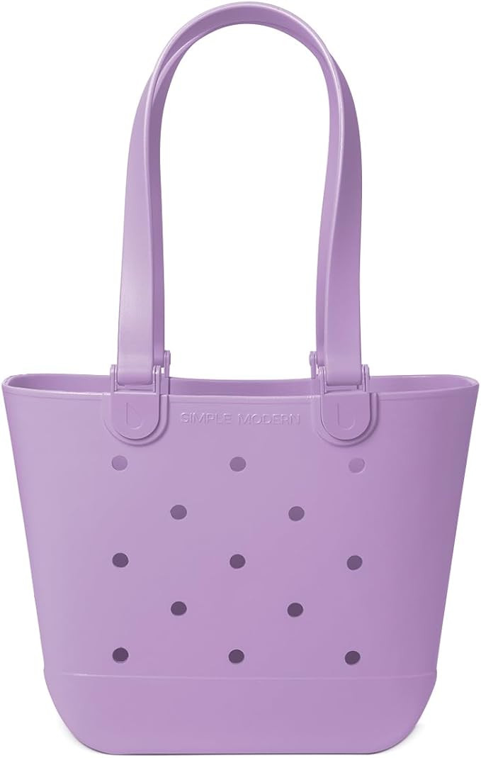 Simple Modern Medium Beach Bag | Waterproof Getaway Rubber Tote with Zipper Pocket for Travel, Po... | Amazon (US)