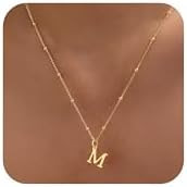Initial Necklaces for Women Dainty Gold Letter Pendant Necklace 14k Gold Plated A-Z Name Necklace... | Amazon (US)