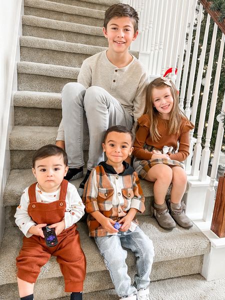 Cousins Pic in Fall neutrals! In love with neutrals: browns and tans lately! Brynn’s top is on sale for $3.99. Bryce’s Henley is $9.99! Linked my nephews’ looks too! 

#LTKSeasonal #LTKfamily #LTKunder50