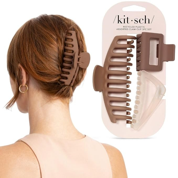Kitsch Large Assorted Hair Clips for Women, Medium Open Shape Hair Claw Clips for Thick Hair, Sma... | Amazon (US)