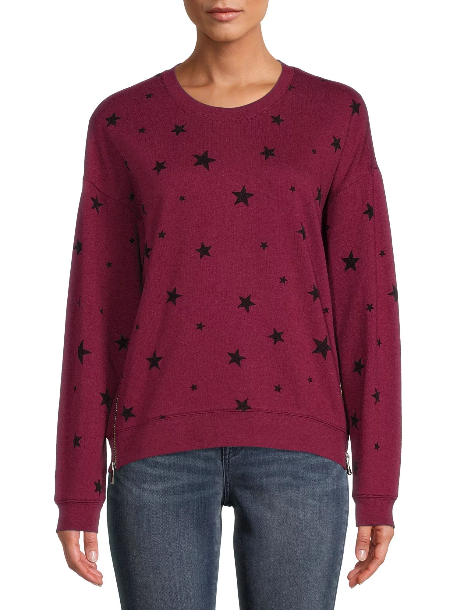 Time & Tru Women's Side Zip Sweatshirt | Walmart (US)