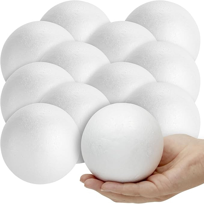 4 Inch Foam Balls for Crafts - 12 Pack Round White Polystyrene Spheres for DIY Projects, Ornament... | Amazon (CA)