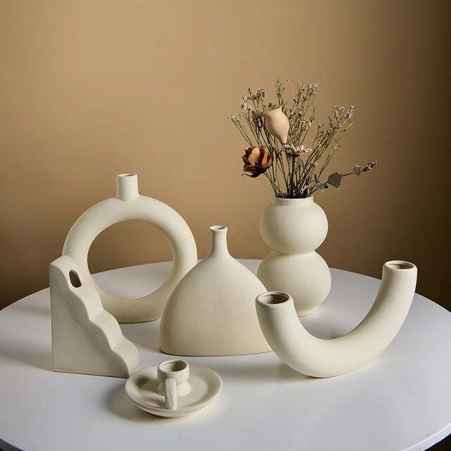 Nordic Ins Ceramic Vase Home Decoration Ornaments Crafts Vegetarian Ceramic Flower Pot Art Vases ... | Ali Express BR