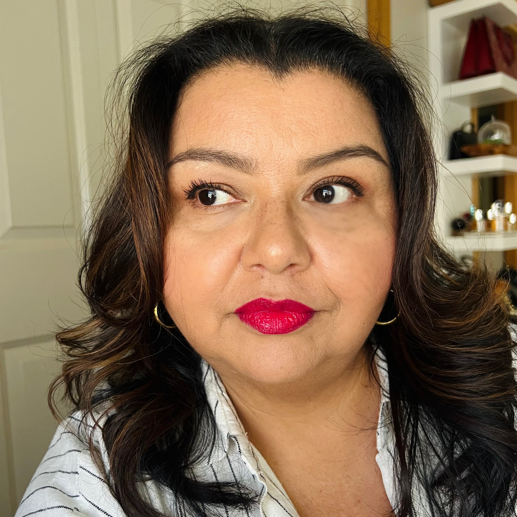 I’ve been loving a bold lip these days.  One of my favorites is Cherries in the Snow by Revlon.  It’s the perfect shade of pink red.

#LTKPlusSize #LTKBeauty #LTKOver40