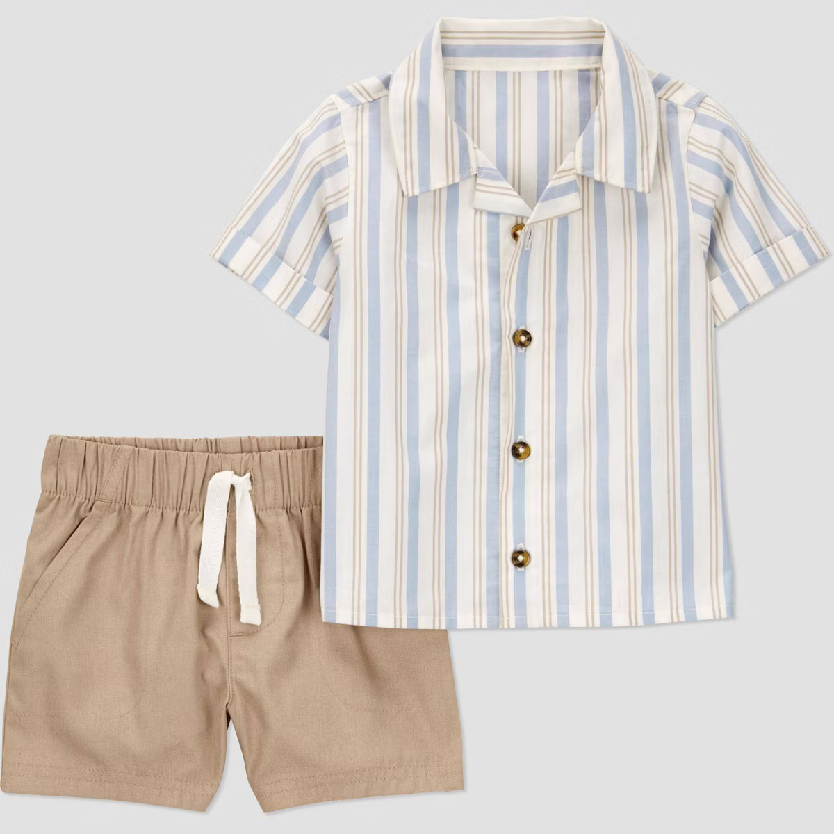 Carter's Just One You® Baby Boys' Striped Top & Shorts Set - Brown Newborn | Target