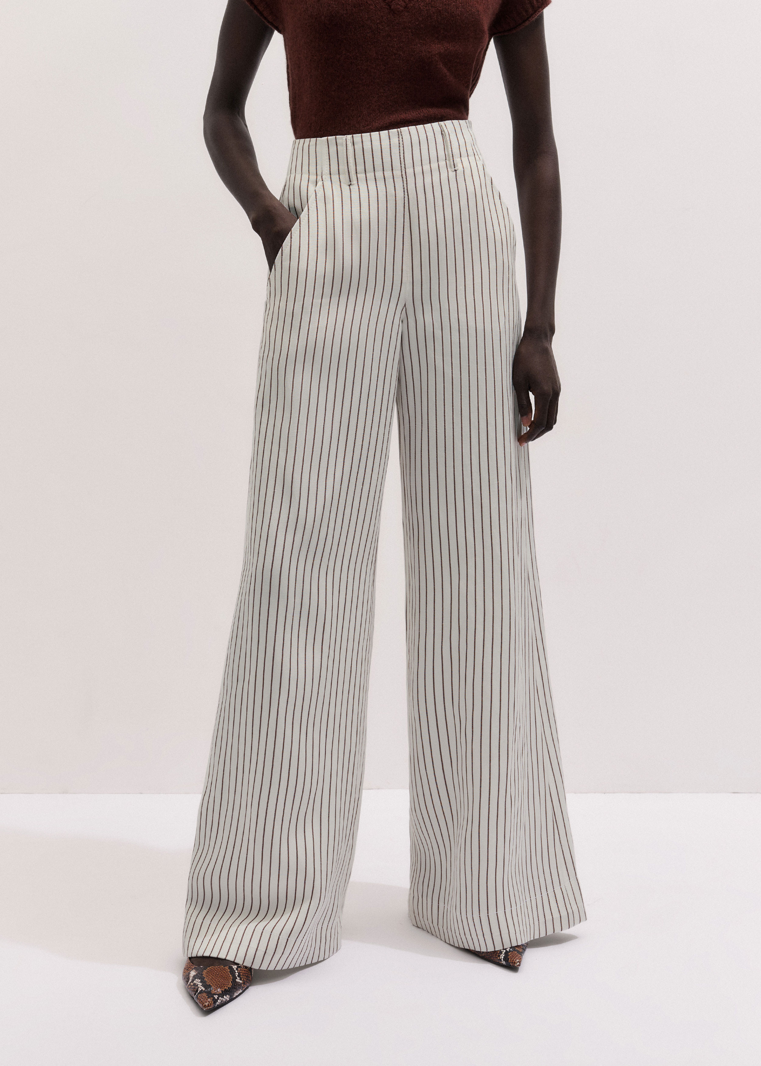 High Waist Wide Pant Linen Blend | ME+EM US