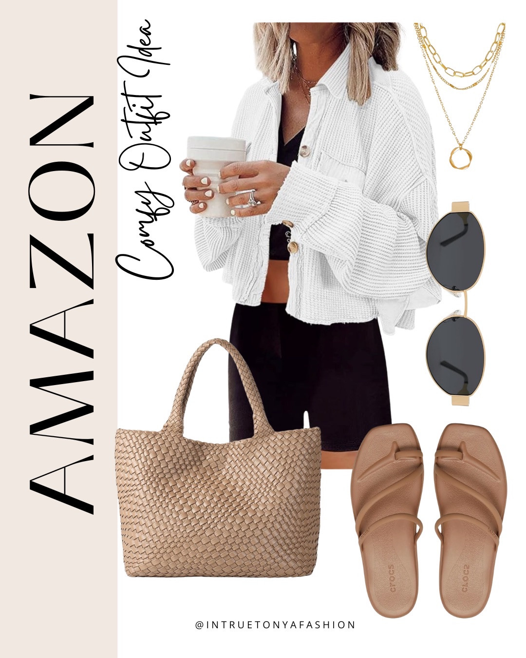 Amazon outfit idea — cropped waffle knit button down, biker shorts, tote bag, sandals and gold stacked necklaces







Amazon outfits every outfit inspo, outfit ideas, casual outfits amazon, amazon outfits every day, spring outfits 2026, summer outfits

#LTKSaleAlert #LTKootd #LTKPetite