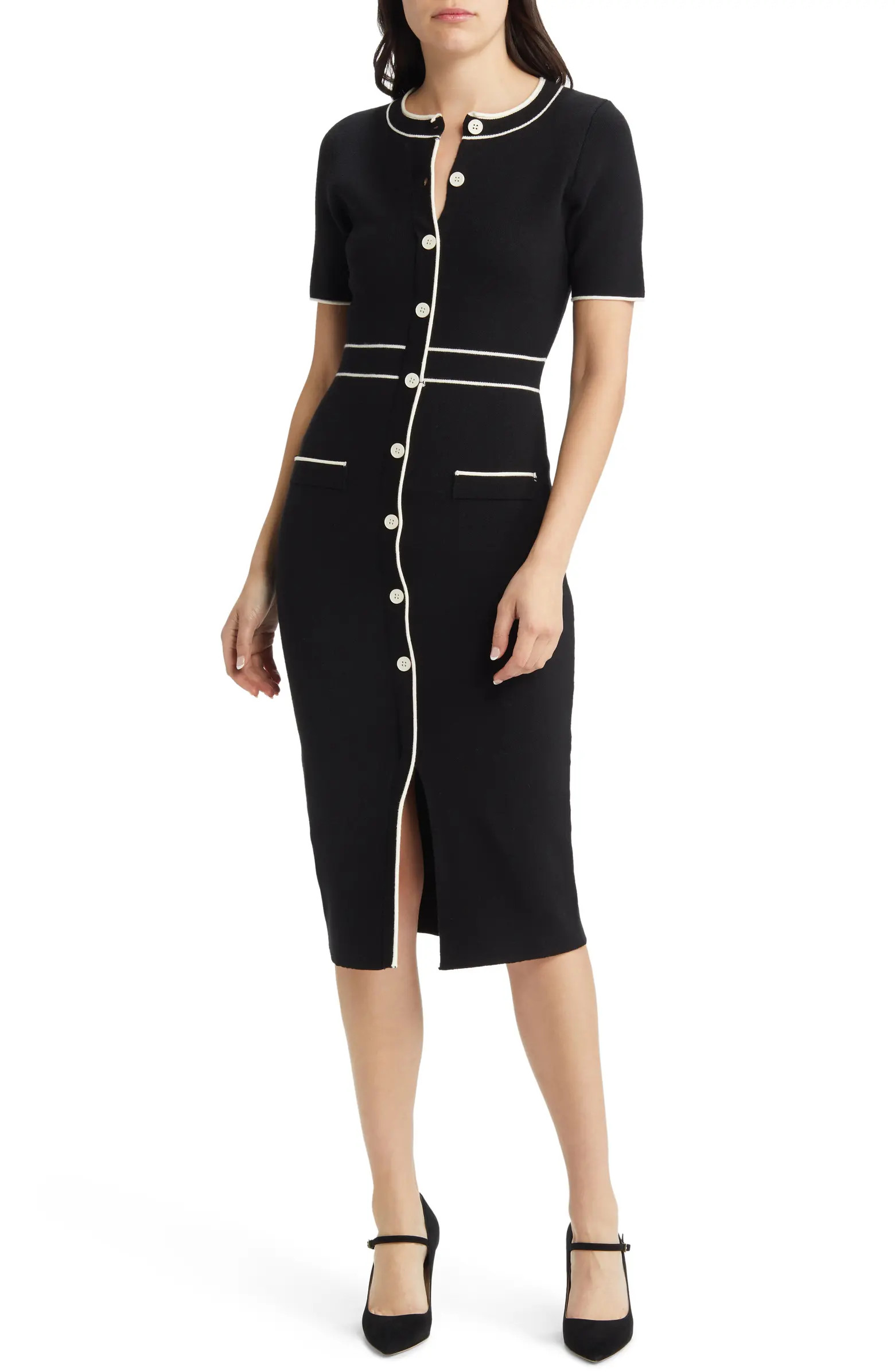 ZOE AND CLAIRE Button Front Midi Sweater Dress | Nordstrom | Nordstrom