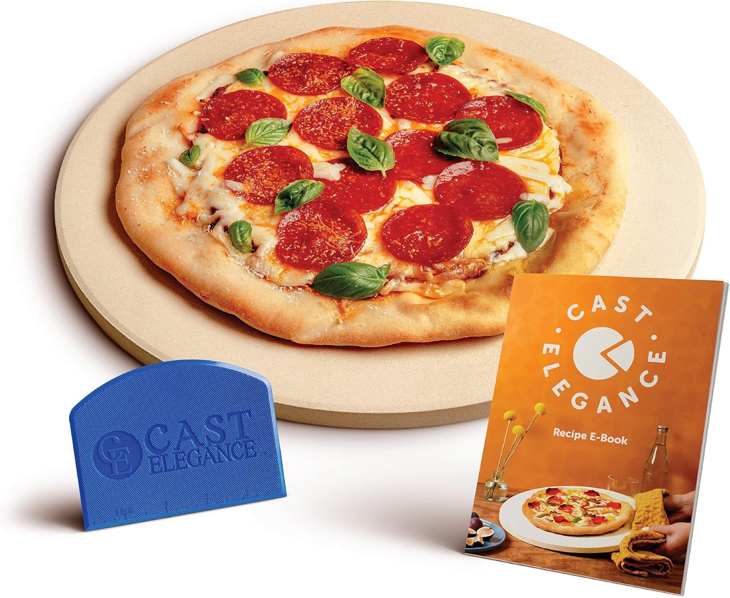 Cast Elegance Theramite Durable Pizza and Baking Stone for Oven and Grill, Includes Recipe E-Book... | Amazon (US)