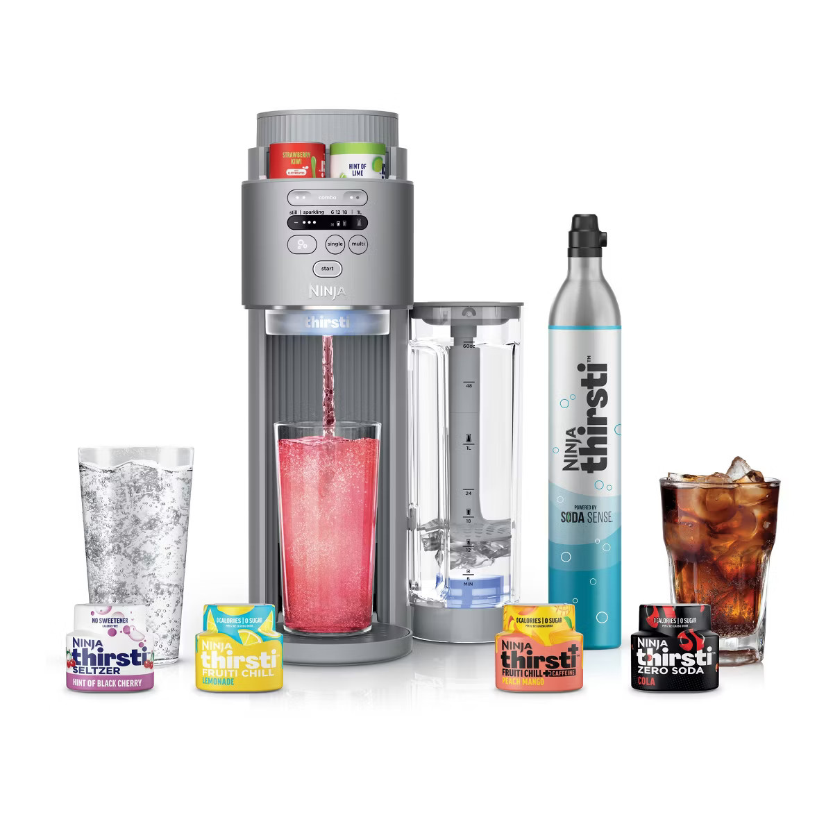 Ninja Thirsti Max Custom Hydration System Silver WC2002: Soda Maker, 60L Cartridge, Dishwasher-Sa... | Target