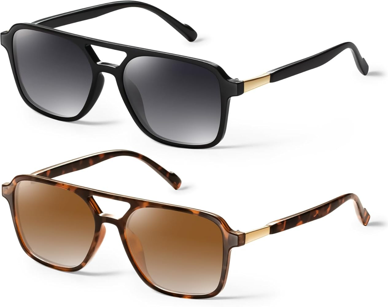 GRFISIA Retro Aviator Sunglasses for Women Men Square Frame Rectangle Trendy Sun Glasses | Amazon (US)