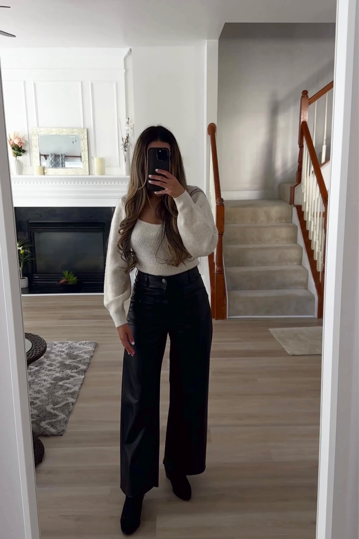 Cozy top with leather pants 

#LTKstyletip #LTKunder50 #LTKSeasonal