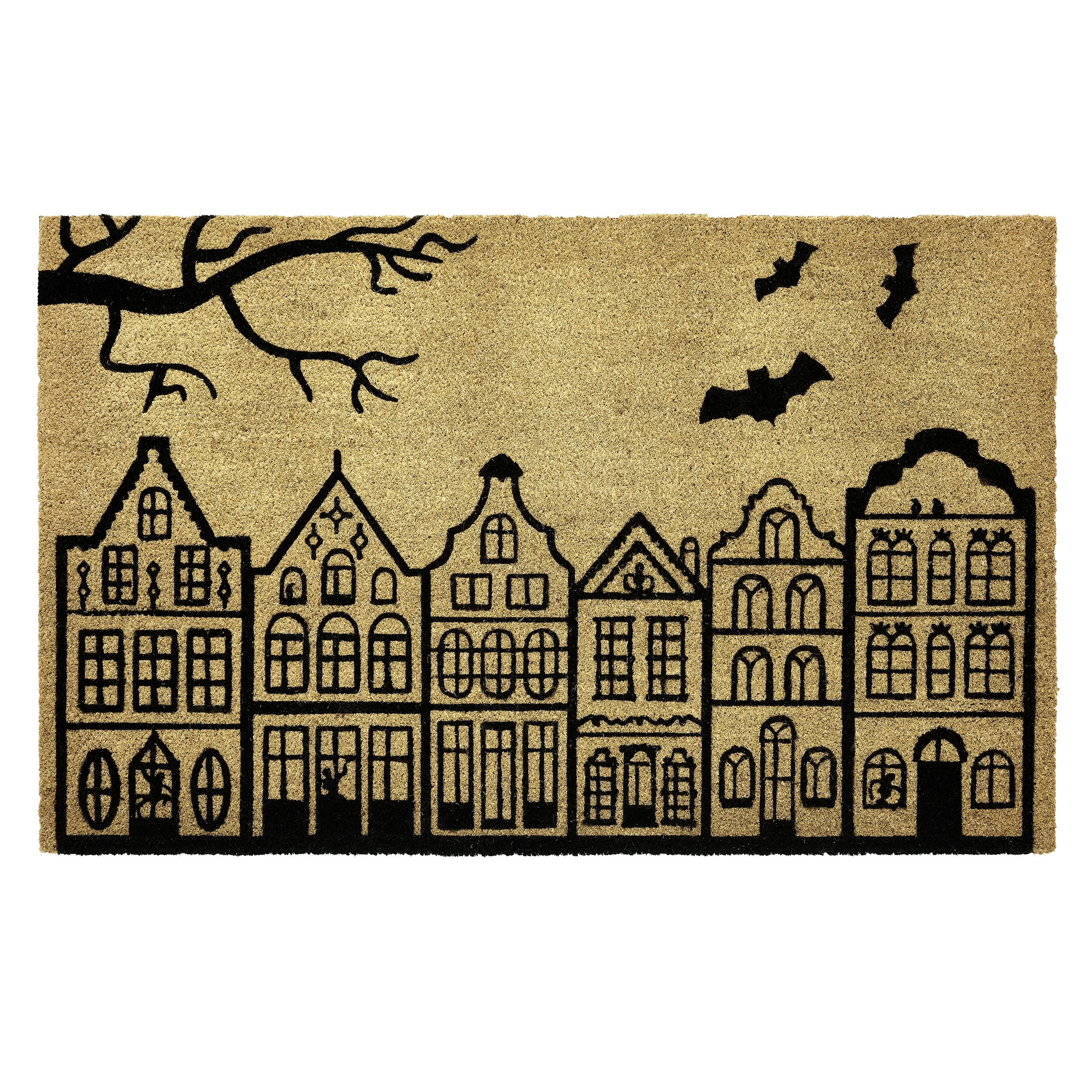 My Texas House Natural/Black Bats Halloween Outdoor Coir Doormat, 30" x 48" | Walmart (US)