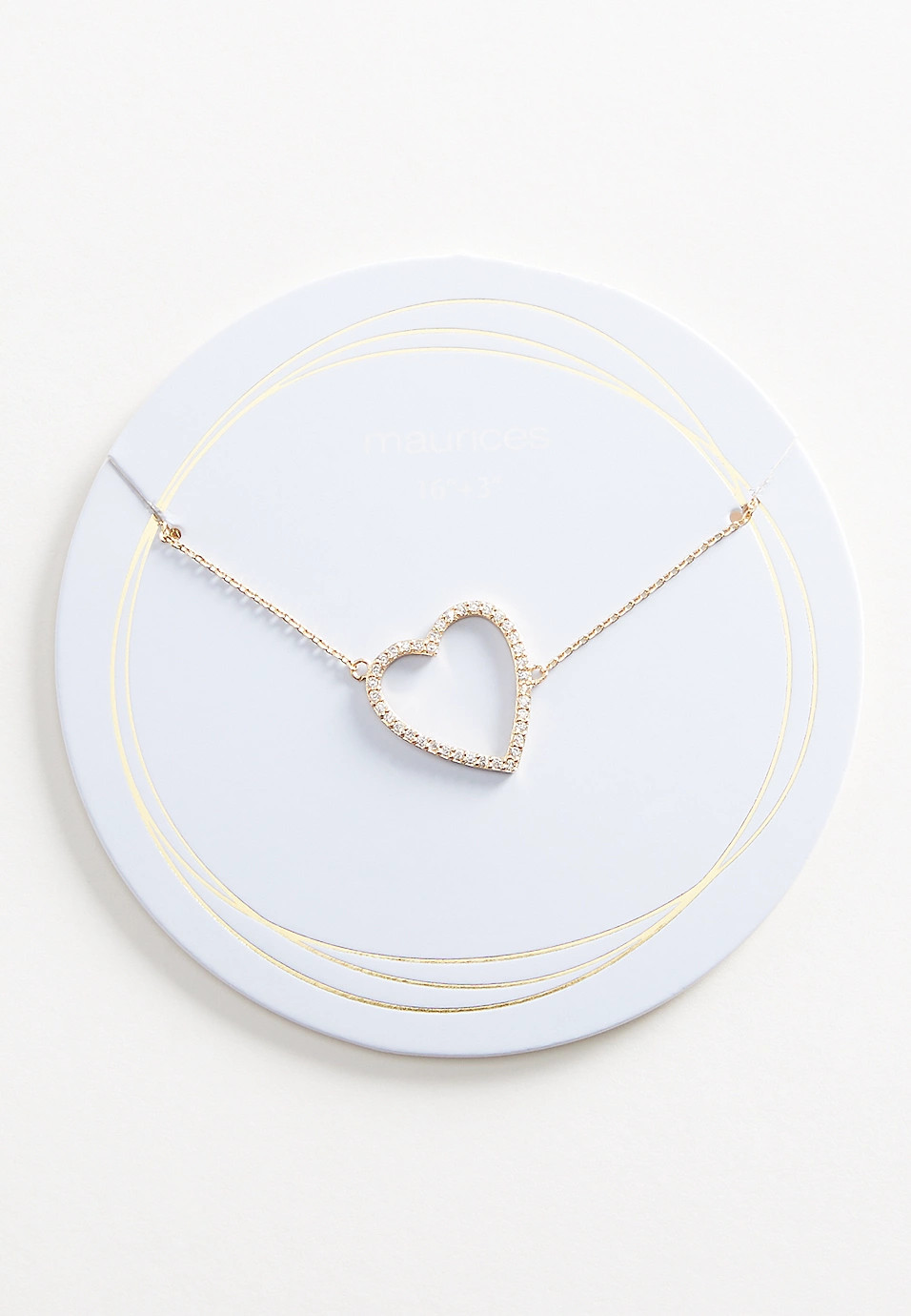Dainty Rhinestone Heart Pendant Necklace | Maurices