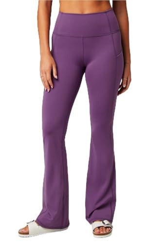 Fabletics Women's Oasis Pureluxe High-Waisted Pocket Kick Flare, Light Compression, Buttery Soft, M, Purple Mystique | Amazon (US)