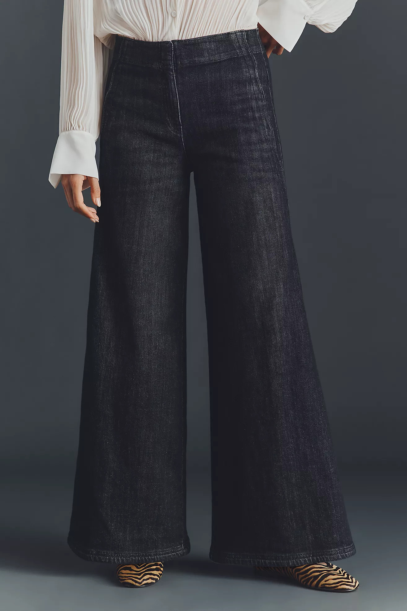 Maeve Scallop High-Rise Wide-Leg Jeans | Anthropologie (US)