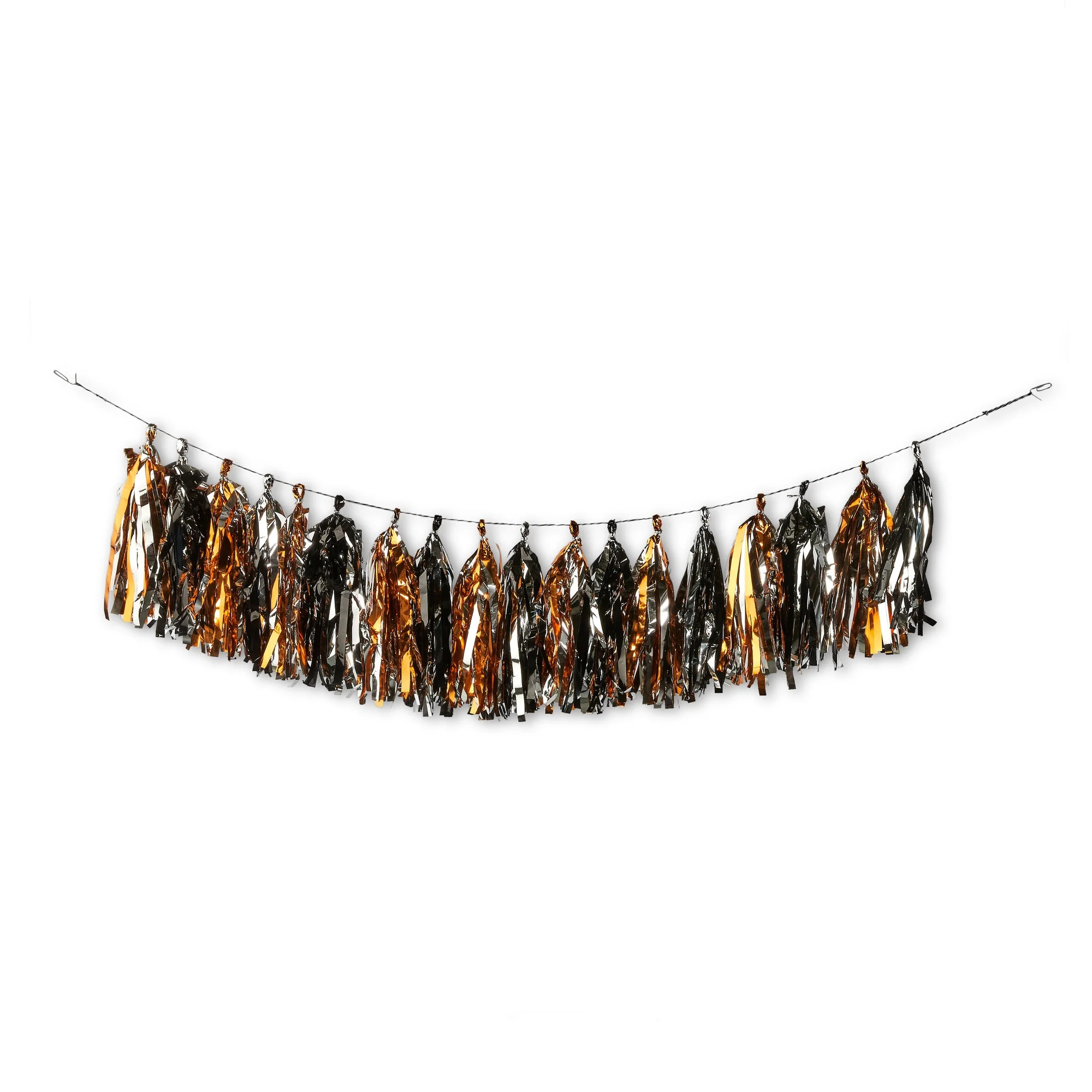 Halloween Orange & Black PET Tassel Garland, Halloween Partyware, 7.5' L x 9" H, by Way To Celebr... | Walmart (US)