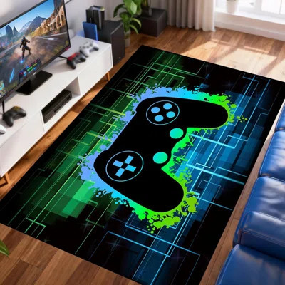 3'×5' (36"X60") Gaming Rug - Video Game Carpet, Gamer Decor For Kids Bedroom Gaming Room Playroom | Wayfair North America
