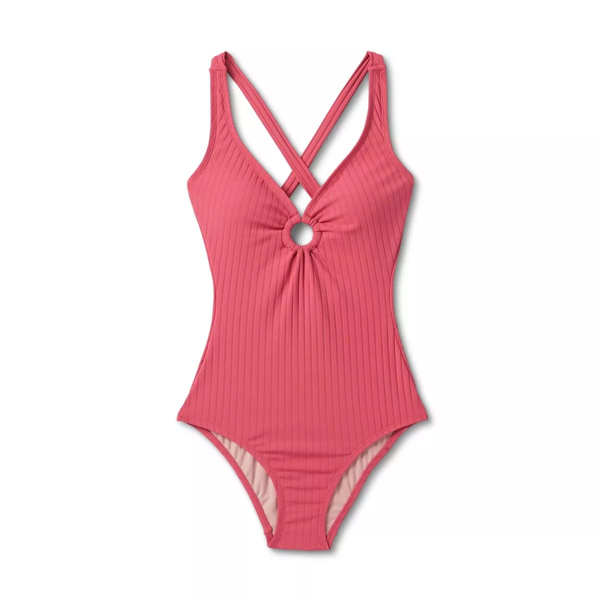 Women's Wide Ribbed Center Ring Medium Coverage One Piece Swimsuit - Kona Sol™ | Target
